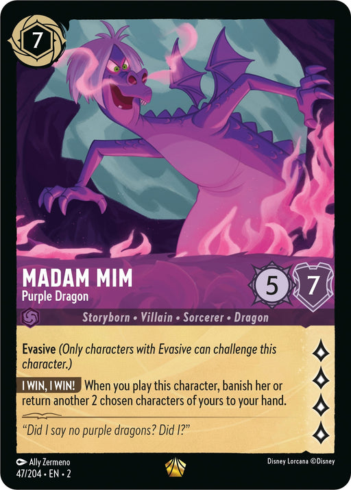 Madam Mim - Purple Dragon (47/204) - Rise of the Floodborn - for just $0.34! 