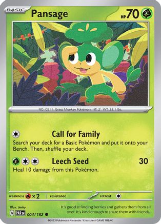 Pansage 004/182 - SV04 Paradox Rift - for just $0.05! 