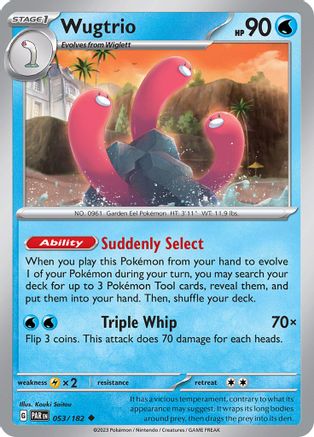 Wugtrio 053/182 - SV04 Paradox Rift - for just $0.05! 