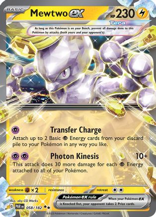 Mewtwo ex 058/182 - SV04 Paradox Rift Holofoil - for just $1.10! 