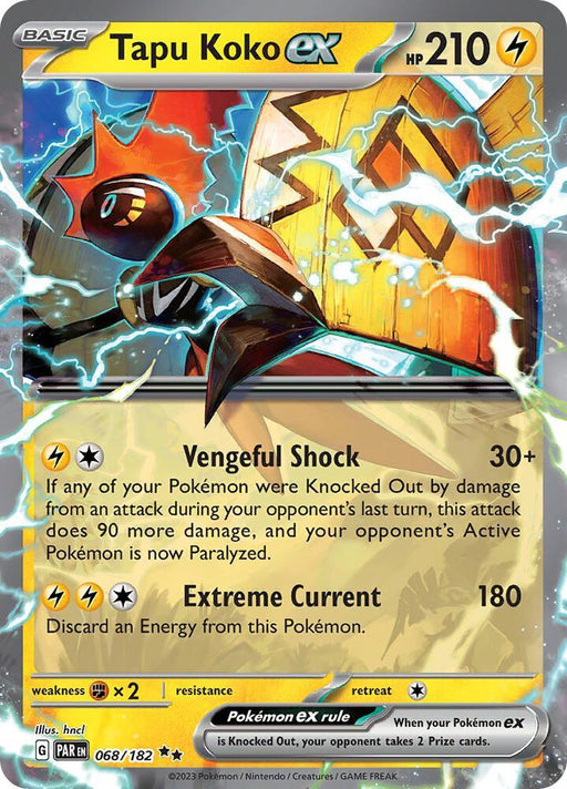 Tapu Koko ex (068/182) [Scarlet & Violet: Paradox Rift] - for just $0.25! 