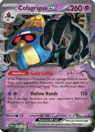 Cofagrigus ex 076/182 - SV04 Paradox Rift Holofoil - for just $0.47! 