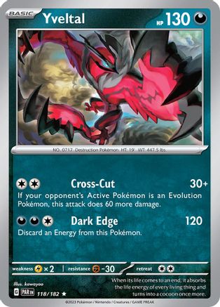 Yveltal 118/182 - SV04 Paradox Rift Holofoil - for just $0.08! 