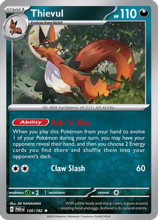 Thievul 120/182 - SV04 Paradox Rift Holofoil - for just $0.05! 