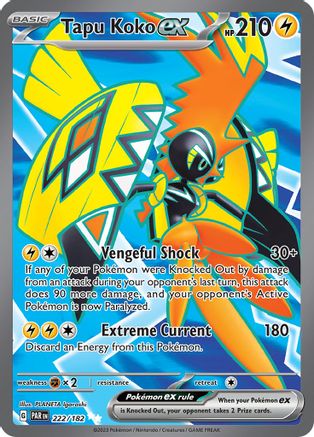 Tapu Koko ex 222/182 - SV04 Paradox Rift Holofoil - for just $1.25! 