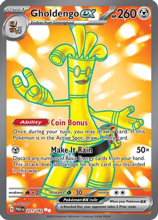 Gholdengo ex 231/182 - SV04 Paradox Rift Holofoil - for just $2.93! 