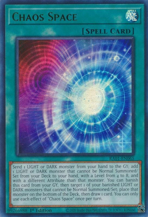 Chaos Space [RA01-EN065] Ultra Rare - for just $0.10! 