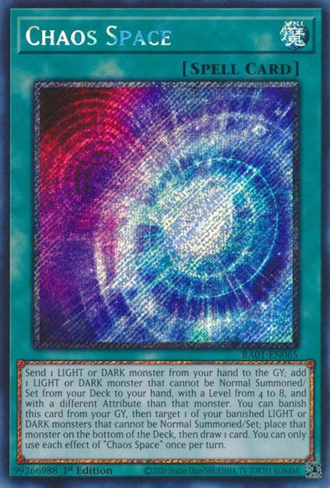 Chaos Space [RA01-EN065] Platinum Secret Rare - for just $0.25! 