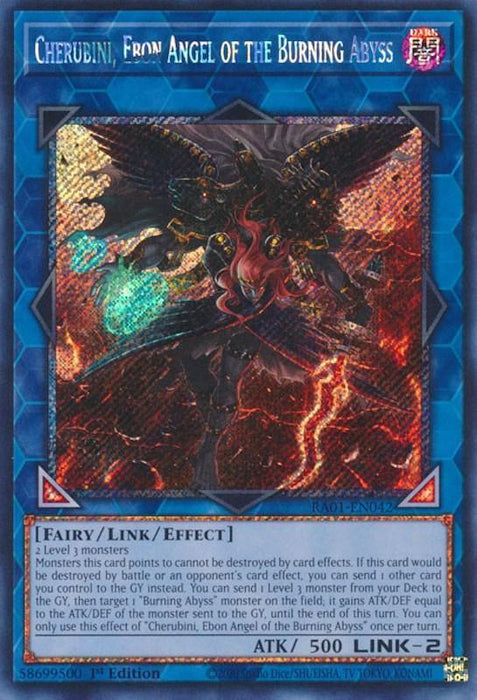 Cherubini, Ebon Angel of the Burning Abyss [RA01-EN042] Platinum Secret Rare - for just $0.25! 