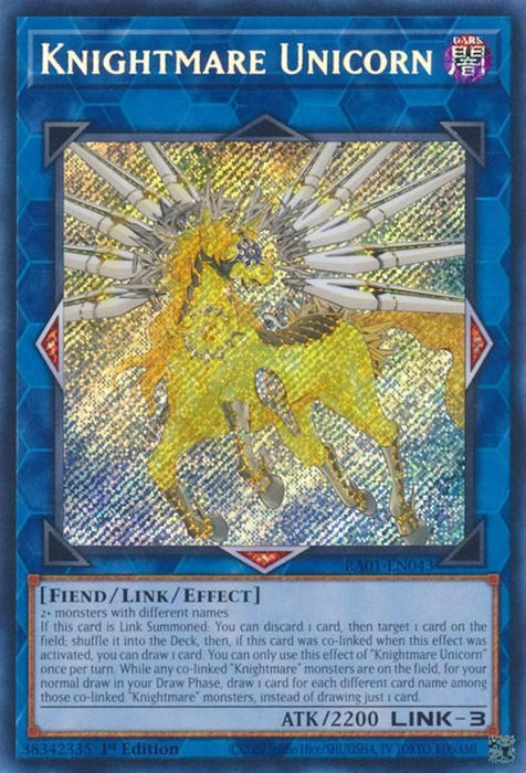 Knightmare Unicorn [RA01-EN043] Secret Rare - for just $0.15! 