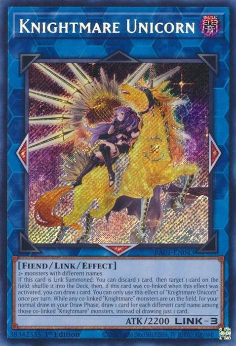 Knightmare Unicorn (Alternate Art) [RA01-EN043] Secret Rare - for just $0.15! 