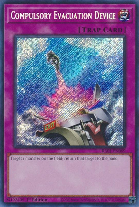 Compulsory Evacuation Device [RA01-EN069] Secret Rare - for just $0.25! 
