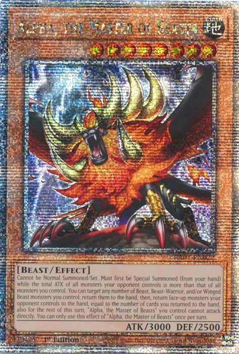 Alpha, the Master of Beasts [RA01-EN022] Quarter Century Secret Rare - for just $1.10! 