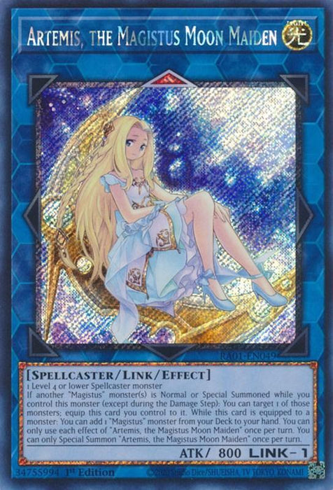 Artemis, the Magistus Moon Maiden [RA01-EN049] Platinum Secret Rare - for just $0.75! 