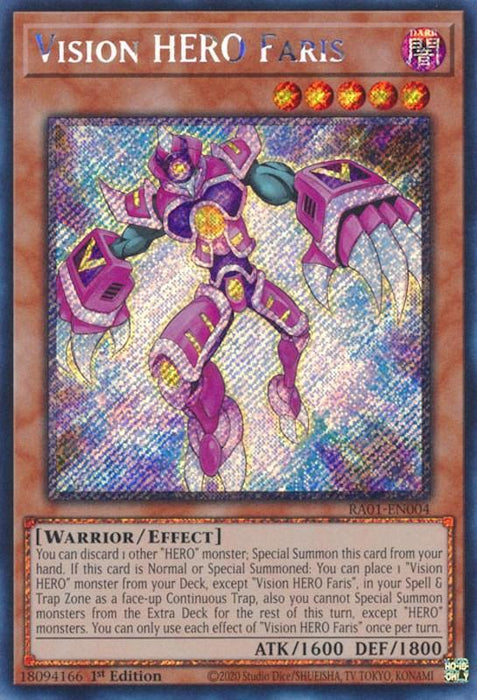 Vision HERO Faris [RA01-EN004] Platinum Secret Rare - for just $0.60! 