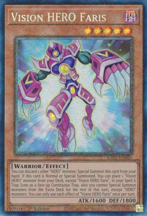 Vision HERO Faris [RA01-EN004] Prismatic Collector's Rare - for just $0.35! 