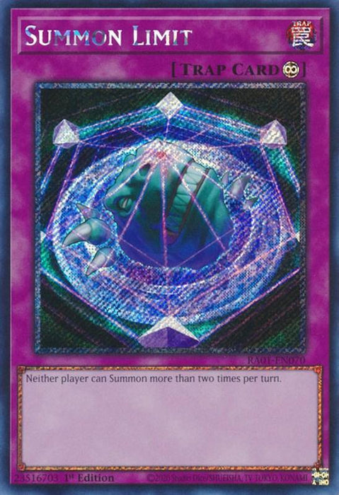 Summon Limit [RA01-EN070] Platinum Secret Rare - for just $0.30! 