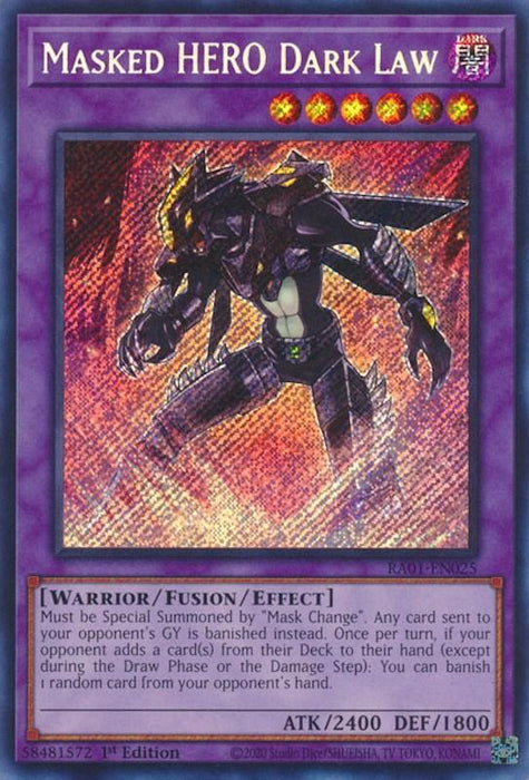 Masked HERO Dark Law [RA01-EN025] Secret Rare - for just $0.20! 