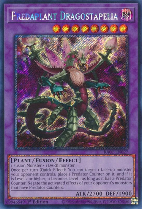Predaplant Dragostapelia [RA01-EN027] Platinum Secret Rare - for just $0.85! 