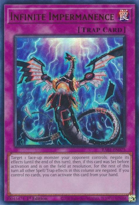 Infinite Impermanence [RA01-EN075] Ultra Rare - for just $0.80! 