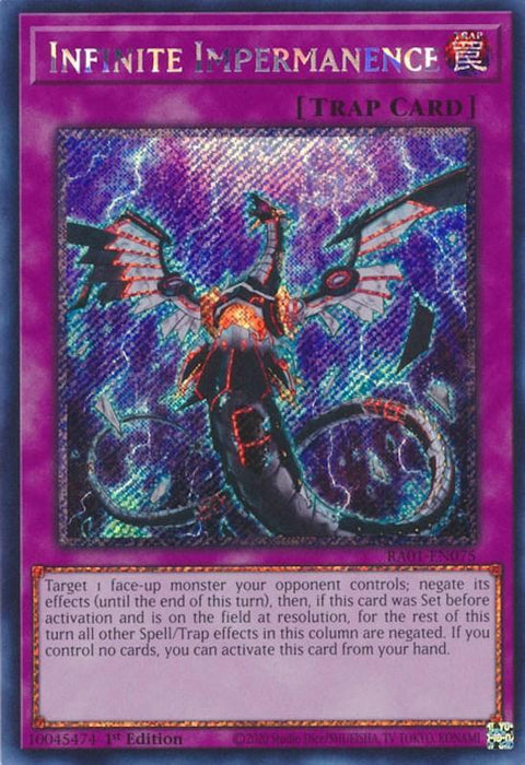 Infinite Impermanence [RA01-EN075] Platinum Secret Rare - for just $3.15! 