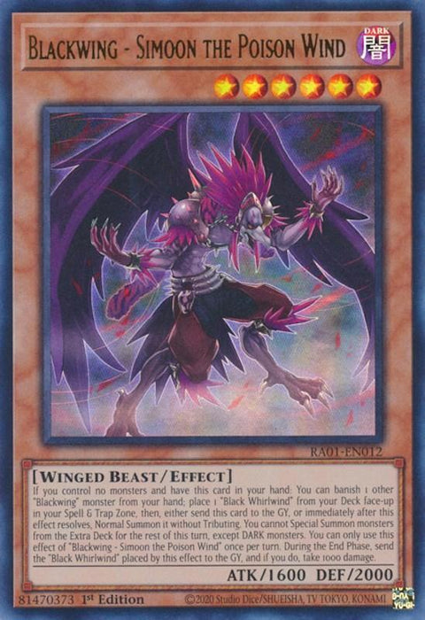 Blackwing - Simoon the Poison Wind [RA01-EN012] Ultra Rare - for just $0.10! 