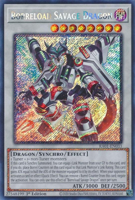 Borreload Savage Dragon [RA01-EN033] Platinum Secret Rare - for just $0.90! 