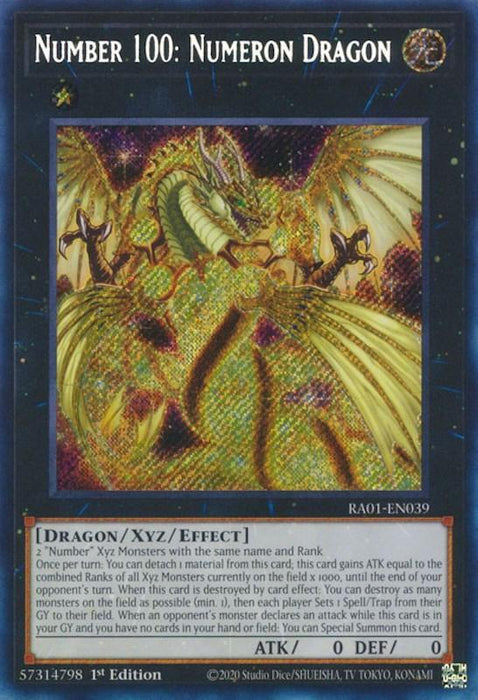 Number 100: Numeron Dragon [RA01-EN039] Secret Rare - for just $0.10! 