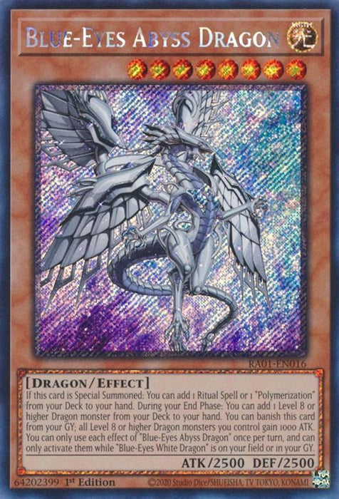 Blue-Eyes Abyss Dragon [RA01-EN016] Platinum Secret Rare - for just $0.55! 