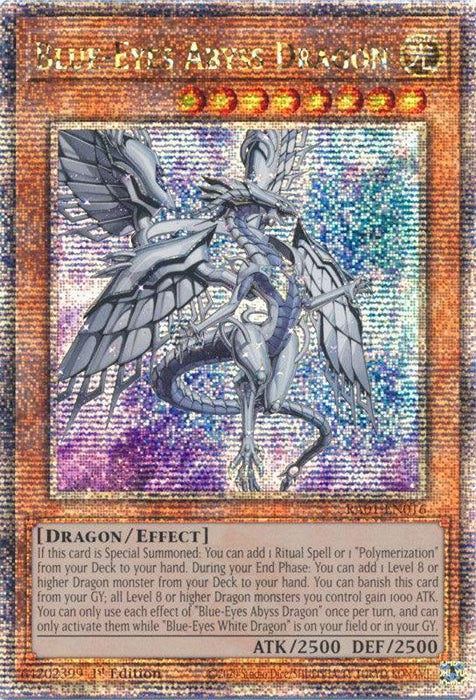 Blue-Eyes Abyss Dragon [RA01-EN016] Quarter Century Secret Rare - for just $2.10! 