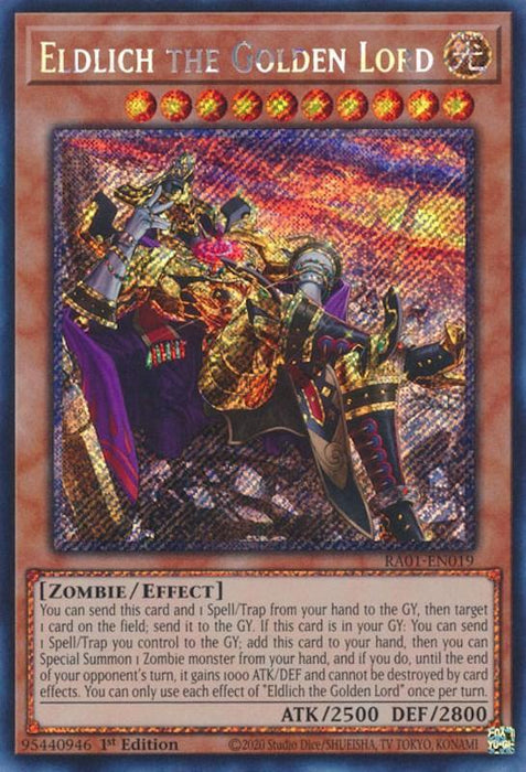 Eldlich the Golden Lord (Alternate Art) [RA01-EN019] Platinum Secret Rare - for just $0.30! 