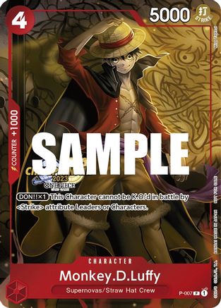 Monkey.D.Luffy (007) (CS 2023 Celebration Pack) (P-007) - One Piece Promotion Cards Foil - for just $44.90! 