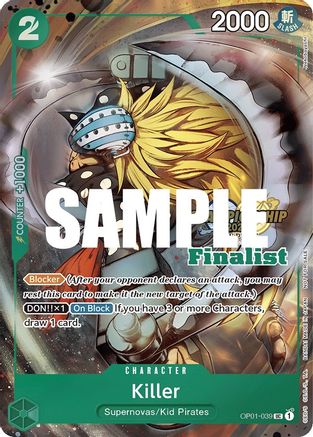 Killer (CS 2023 Top Players Pack) [Finalist] (OP01-039) - One Piece Promotion Cards Foil - for just $475! 