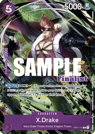 X.Drake (CS 2023 Top Players Pack) [Finalist] (OP01-114) - One Piece Promotion Cards Foil - for just $200! 