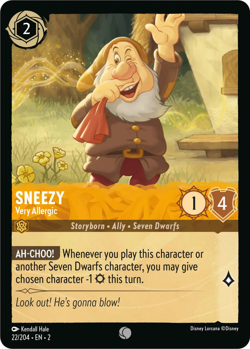 Sneezy - Very Allergic (22/204) - Rise of the Floodborn - for just $0.03! 