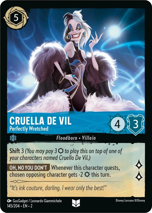 Cruella De Vil - Perfectly Wretched (145/204) - Rise of the Floodborn - for just $0.03! 