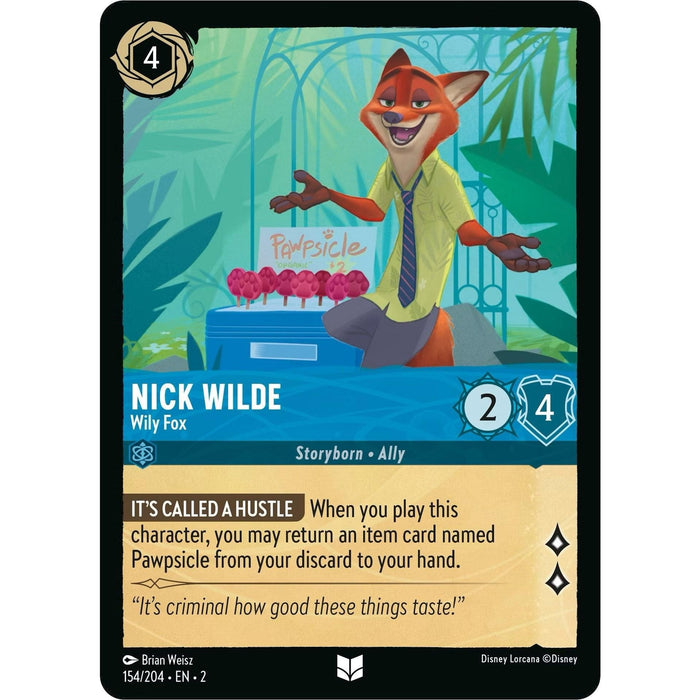 Nick Wilde - Wily Fox (154/204) [Rise of the Floodborn] - Just $0.15! Shop now at Retro Gaming of Denver