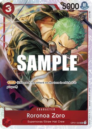 Roronoa Zoro - OP01-025 (Ultra Deck: The Three Captains) (OP01-025) - One Piece Promotion Cards Foil - for just $1.07! 