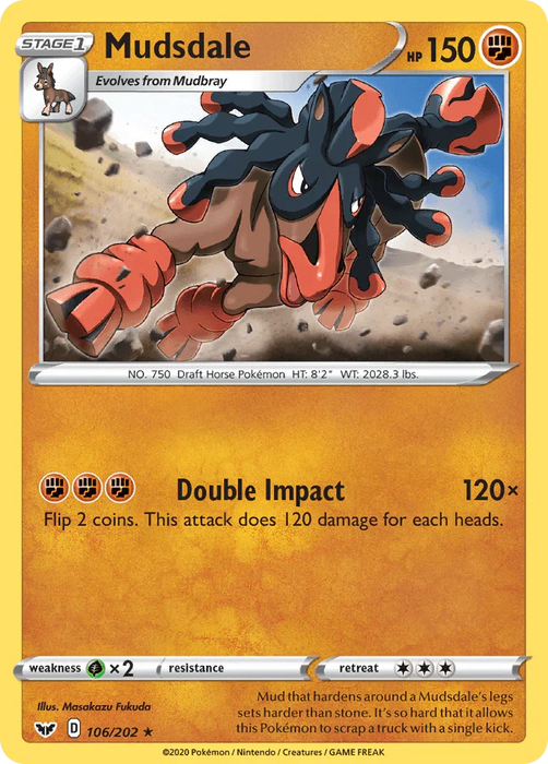 Mudsdale (106/202) [Sword & Shield: Base Set] - for just $0.10! 