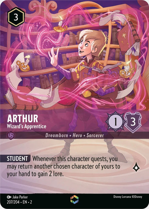 Arthur - Wizard's Apprentice (Enchanted) (207/204) - Rise of the Floodborn Holofoil - for just $15.21! 