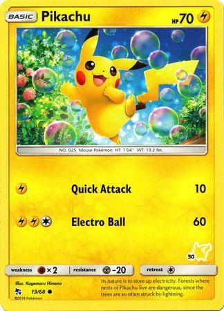 Pikachu (19/68) (Pikachu Stamp #30) [Battle Academy 2020] - for just $1.85! 