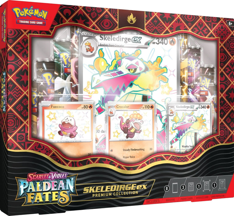 Scarlet & Violet: Paldean Fates - Premium Collection (Skeledirge ex) - for just $36.95! 
