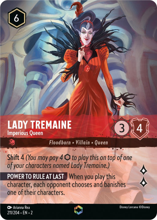 Lady Tremaine - Imperious Queen (Enchanted) (211/204) - Rise of the Floodborn Holofoil - for just $15.09! 