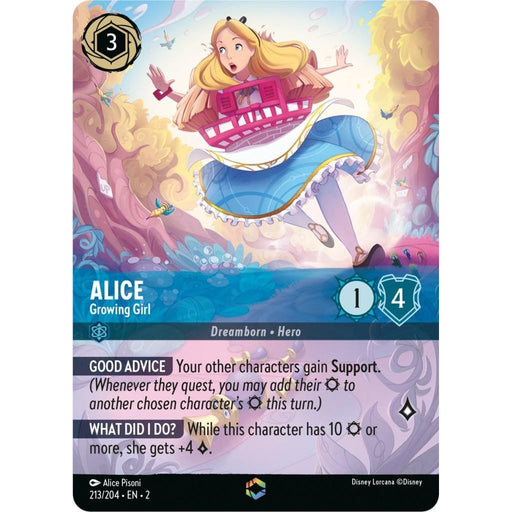 Alice - Growing Girl (Alternate Art) (213/204) [Rise of the Floodborn] - Just $38.15! Shop now at Retro Gaming of Denver