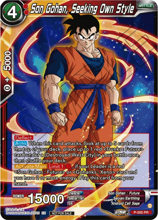 Son Gohan, Seeking Own Style (Zenkai Series Tournament Pack Vol.6) (P-555) [Tournament Promotion Cards] - for just $0.10! 