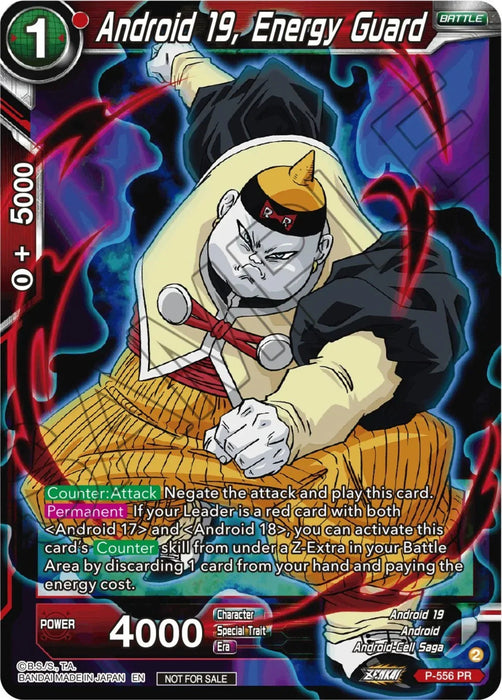 Android 19, Energy Guard (Zenkai Series Tournament Pack Vol.6) (P-556) [Tournament Promotion Cards] - for just $0.10! 