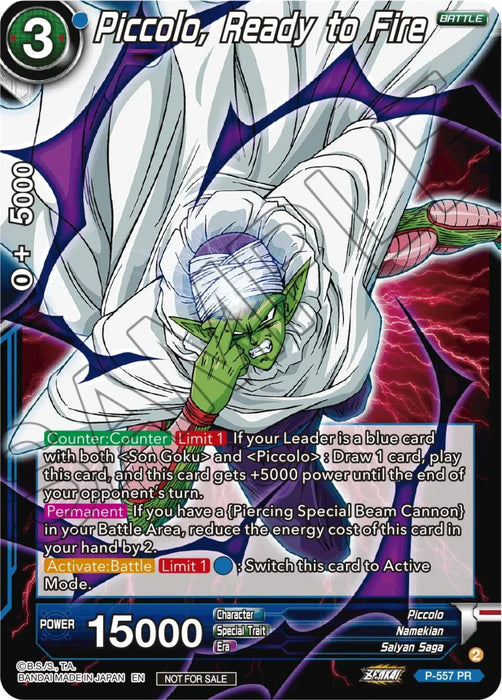Piccolo, Ready to Fire (Zenkai Series Tournament Pack Vol.6) (P-557) [Tournament Promotion Cards] - for just $0.10! 