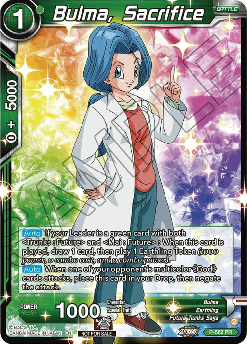 Bulma, Sacrifice (Zenkai Series Tournament Pack Vol.6) (P-562) [Tournament Promotion Cards] - for just $0.10! 