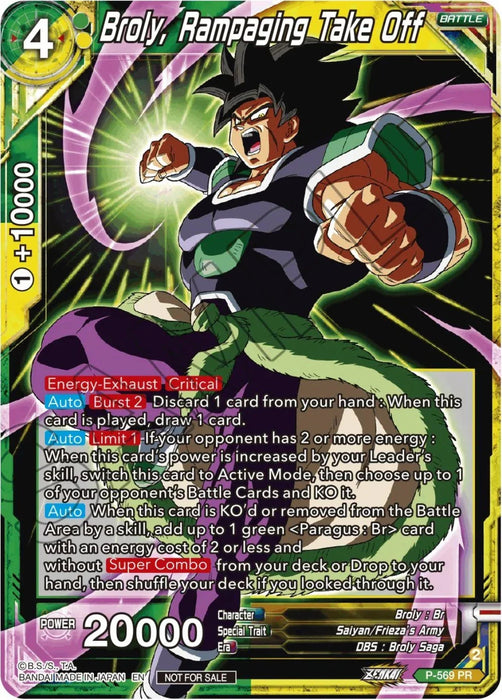 Broly, Rampaging Take Off (Zenkai Series Tournament Pack Vol.6) (P-569) [Tournament Promotion Cards] - for just $0.10! 