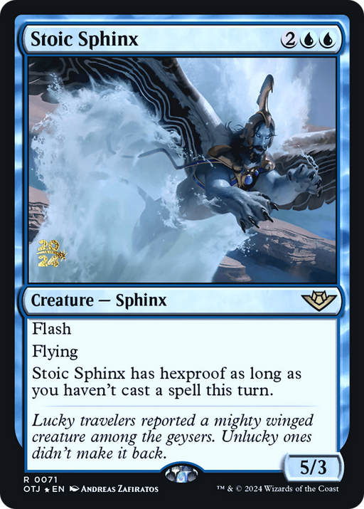 Stoic Sphinx (PRE-071) - Outlaws of Thunder Junction Promos Foil - for just $0.08! 